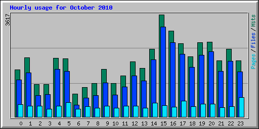 Hourly usage for October 2010